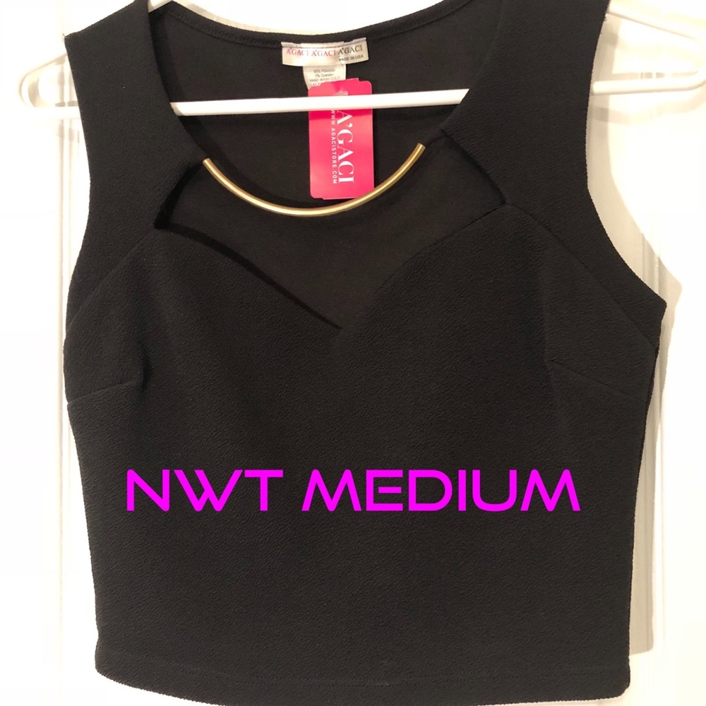 NWT A’gaci Black crop top